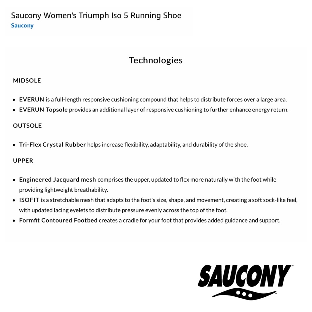 Saucony Women’s Triumph ISO 5 Running Shoes Blue - Picture 12 of 13